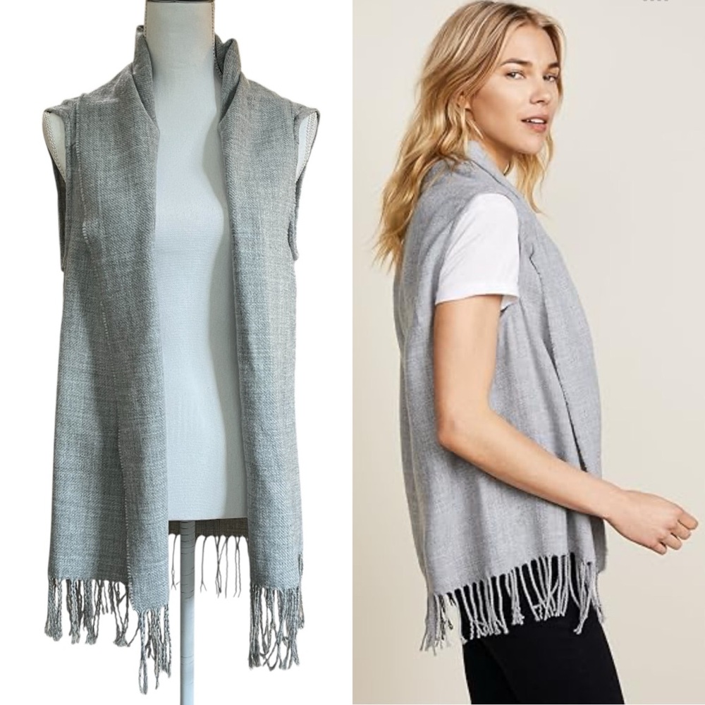 Scotch & Soda Grey Open Fringe Vest -